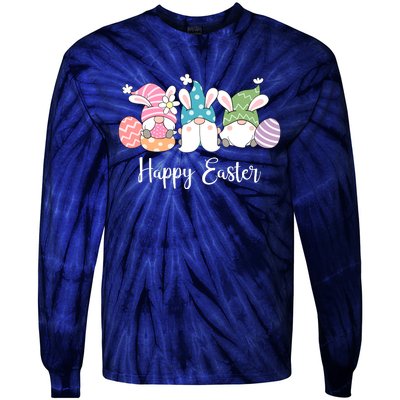 Happy Easter Cute Gnome Holiday Tie-Dye Long Sleeve Shirt