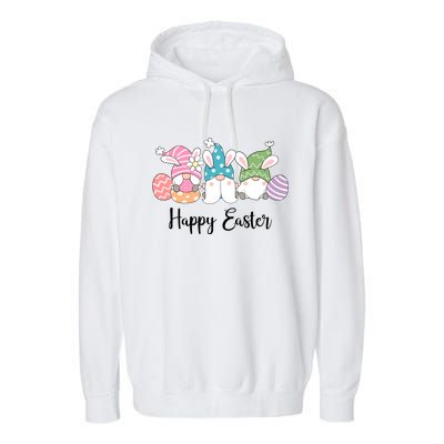 Happy Easter Cute Gnome Holiday Garment-Dyed Fleece Hoodie