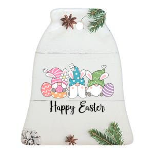 Happy Easter Cute Gnome Holiday Ceramic Bell Ornament