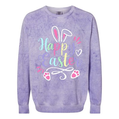 Happy Easter Cute Bunny Rabbit christian Colorblast Crewneck Sweatshirt