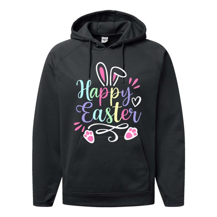 Happy Easter Cute Bunny Rabbit christian Performance Fleece Hoodie