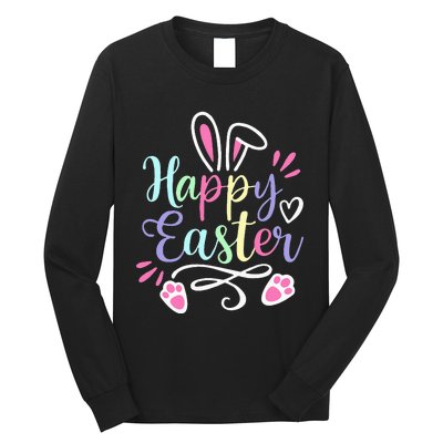 Happy Easter Cute Bunny Rabbit christian Long Sleeve Shirt