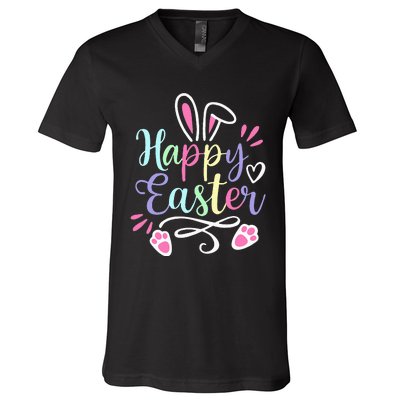 Happy Easter Cute Bunny Rabbit christian V-Neck T-Shirt