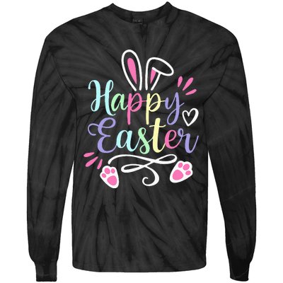 Happy Easter Cute Bunny Rabbit christian Tie-Dye Long Sleeve Shirt