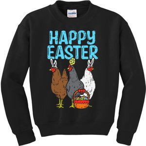 Happy Easter Chicken Bunnies Egg Poultry Farm Animal Farmer Kids Sweatshirt