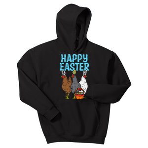 Happy Easter Chicken Bunnies Egg Poultry Farm Animal Farmer Kids Hoodie