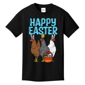 Happy Easter Chicken Bunnies Egg Poultry Farm Animal Farmer Kids T-Shirt