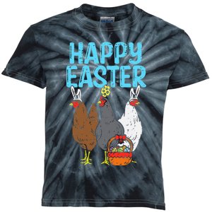 Happy Easter Chicken Bunnies Egg Poultry Farm Animal Farmer Kids Tie-Dye T-Shirt