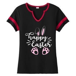 Happy Easter Cute Bunny Holiday Ladies Halftime Notch Neck Tee