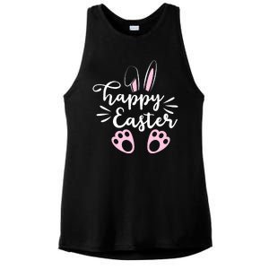 Happy Easter Cute Bunny Holiday Ladies PosiCharge Tri-Blend Wicking Tank