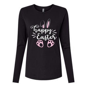 Happy Easter Cute Bunny Holiday Womens Cotton Relaxed Long Sleeve T-Shirt