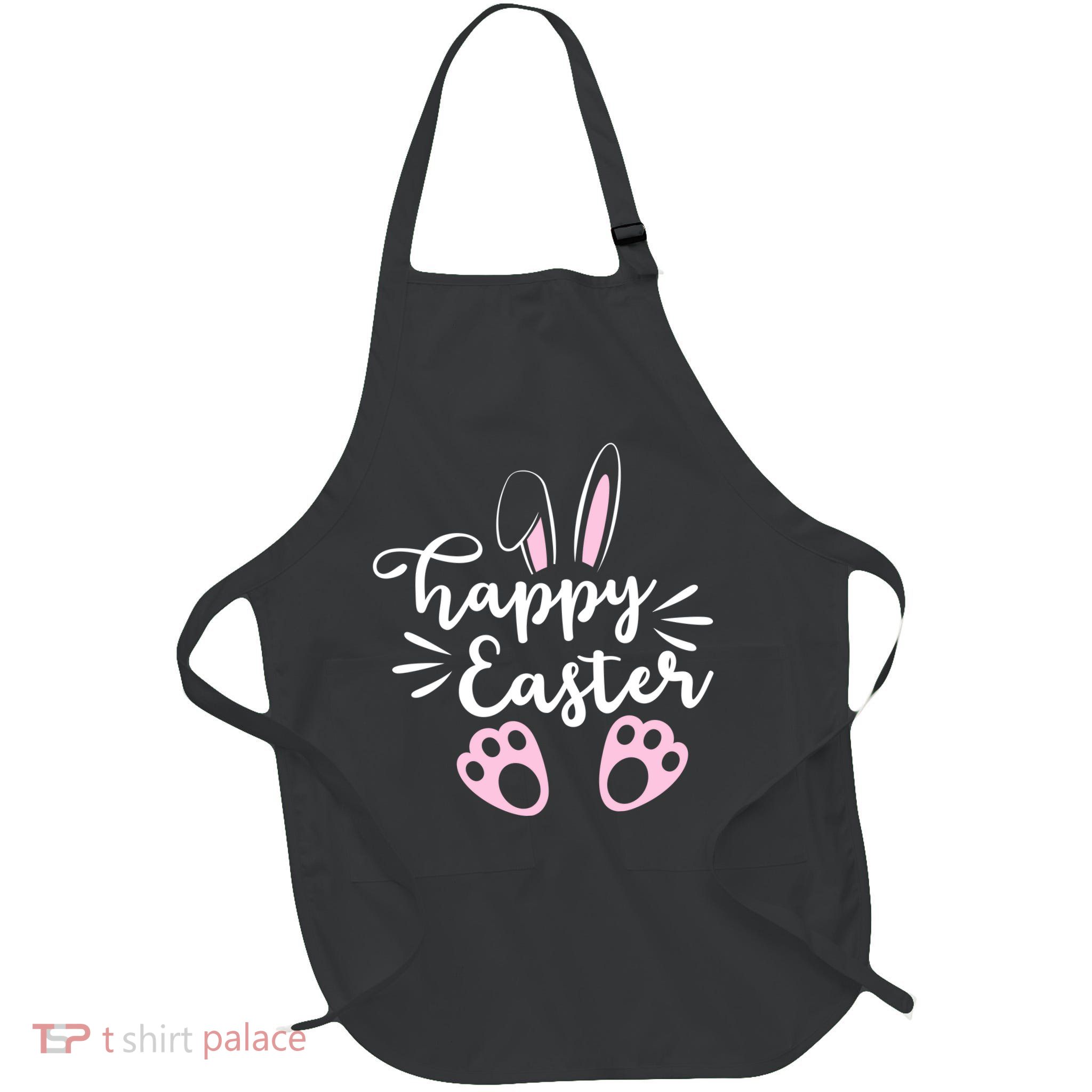 Happy Easter Cute Bunny Holiday Full-Length Apron With Pockets