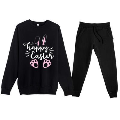 Happy Easter Cute Bunny Holiday Premium Crewneck Sweatsuit Set