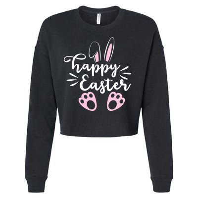Happy Easter Cute Bunny Holiday Cropped Pullover Crew