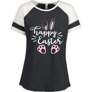 Happy Easter Cute Bunny Holiday Enza Ladies Jersey Colorblock Tee