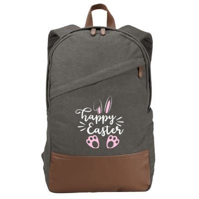 Happy Easter Cute Bunny Holiday Cotton Canvas Backpack