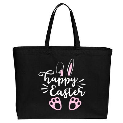 Happy Easter Cute Bunny Holiday Cotton Canvas Jumbo Tote