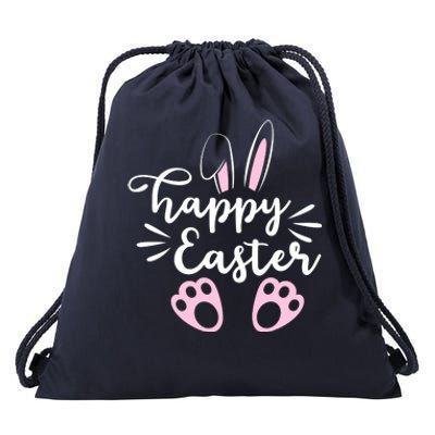 Happy Easter Cute Bunny Holiday Drawstring Bag