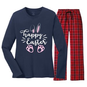 Happy Easter Cute Bunny Holiday Women's Long Sleeve Flannel Pajama Set 