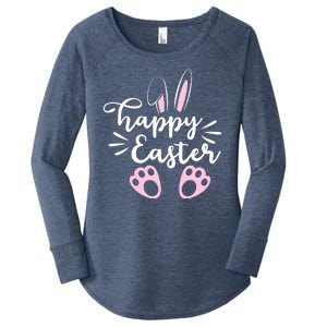 Happy Easter Cute Bunny Holiday Women's Perfect Tri Tunic Long Sleeve Shirt