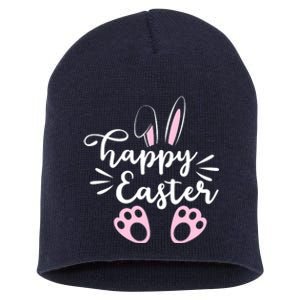 Happy Easter Cute Bunny Holiday Short Acrylic Beanie