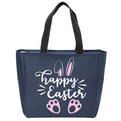 Happy Easter Cute Bunny Holiday Zip Tote Bag