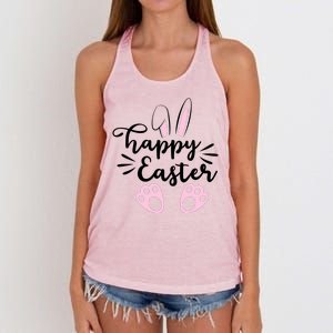 Happy Easter Cute Bunny Holiday Women's Knotted Racerback Tank