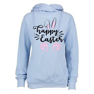 Happy Easter Cute Bunny Holiday Womens Funnel Neck Pullover Hood