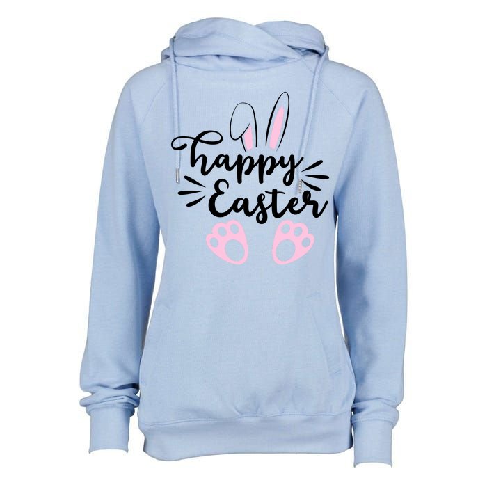 Happy Easter Cute Bunny Holiday Womens Funnel Neck Pullover Hood