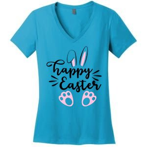 Happy Easter Cute Bunny Holiday Women's V-Neck T-Shirt