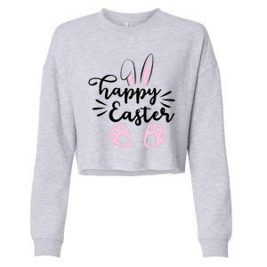 Happy Easter Cute Bunny Holiday Cropped Pullover Crew