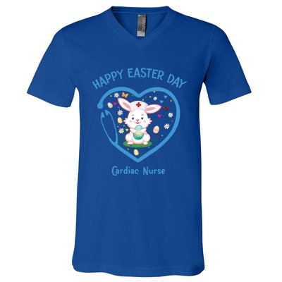 Happy Easter Cardiac Nurse Gift Cute Nurse Easter Day Great Gift V-Neck T-Shirt