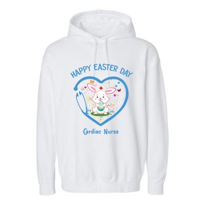 Happy Easter Cardiac Nurse Gift Cute Nurse Easter Day Great Gift Garment-Dyed Fleece Hoodie