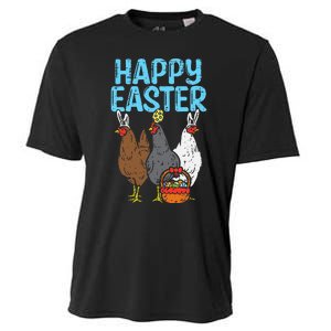 Happy Easter Chicken Bunnies Egg Poultry Farm Animal Farmer Cooling Performance Crew T-Shirt