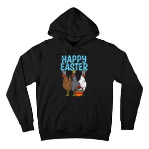 Happy Easter Chicken Bunnies Egg Poultry Farm Animal Farmer Hoodie