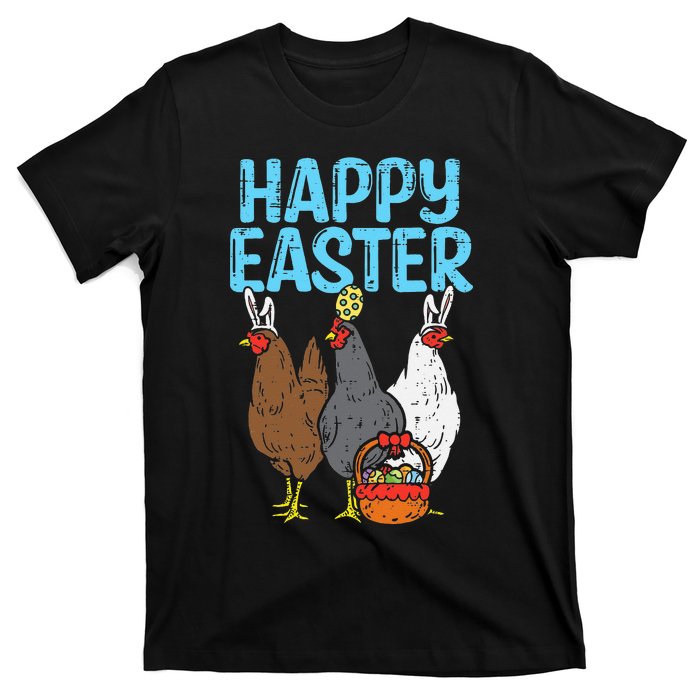 Happy Easter Chicken Bunnies Egg Poultry Farm Animal Farmer T-Shirt