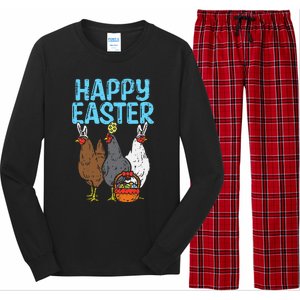 Happy Easter Chicken Bunnies Egg Poultry Farm Animal Farmer Long Sleeve Pajama Set