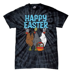 Happy Easter Chicken Bunnies Egg Poultry Farm Animal Farmer Tie-Dye T-Shirt