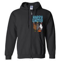 Happy Easter Chicken Bunnies Egg Poultry Farm Animal Farmer Full Zip Hoodie