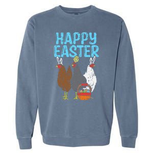 Happy Easter Chicken Bunnies Egg Poultry Farm Animal Farmer Garment-Dyed Sweatshirt