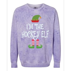 Hockey Elf Christmas Matching Outfit Great Gift Colorblast Crewneck Sweatshirt