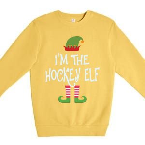 Hockey Elf Christmas Matching Outfit Great Gift Premium Crewneck Sweatshirt