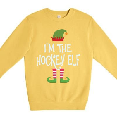 Hockey Elf Christmas Matching Outfit Great Gift Premium Crewneck Sweatshirt