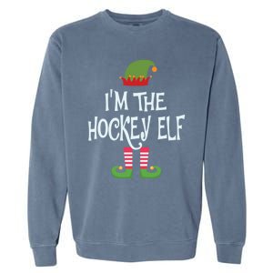 Hockey Elf Christmas Matching Outfit Great Gift Garment-Dyed Sweatshirt