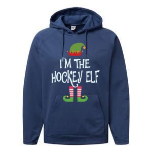 Hockey Elf Christmas Matching Outfit Great Gift Performance Fleece Hoodie