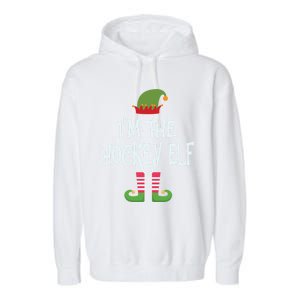 Hockey Elf Christmas Matching Outfit Great Gift Garment-Dyed Fleece Hoodie