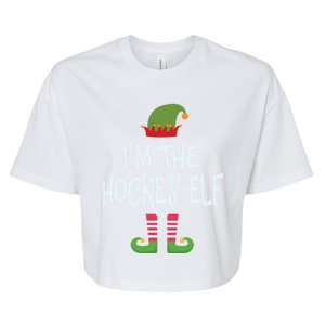 Hockey Elf Christmas Matching Outfit Great Gift Bella+Canvas Jersey Crop Tee