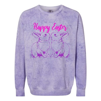 Happy Easter Cute Bunnies Easter Bunny Spring Bunny Mom Gift Colorblast Crewneck Sweatshirt