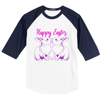 Happy Easter Cute Bunnies Easter Bunny Spring Bunny Mom Gift Baseball Sleeve Shirt