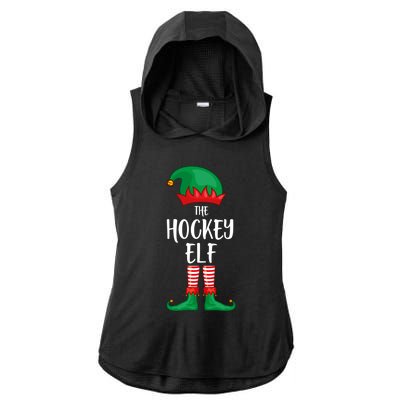 Hockey Elf Christmas Party Matching Family Group Pajama Cool Gift Ladies PosiCharge Tri-Blend Wicking Draft Hoodie Tank